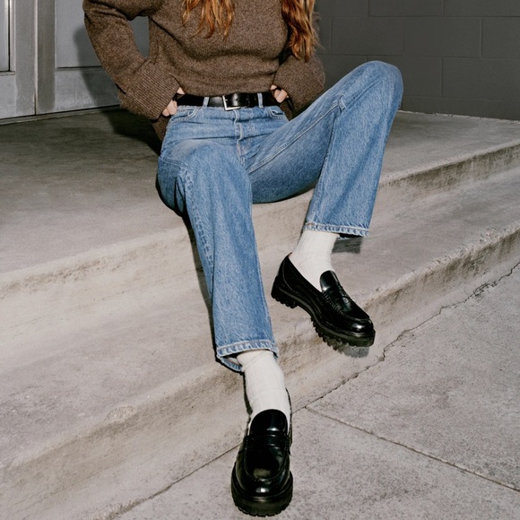 REFORMATION Agathea Chunky Loafer in Black - Picture 4 of 7